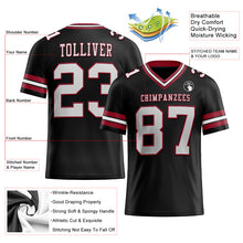 Load image into Gallery viewer, Custom Black White-Cardinal Authentic Football Jersey