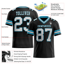 Load image into Gallery viewer, Custom Black White-Panther Blue Authentic Football Jersey