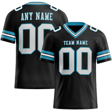 Load image into Gallery viewer, Custom Black White-Panther Blue Authentic Football Jersey