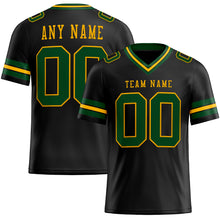 Load image into Gallery viewer, Custom Black Green-Gold Authentic Football Jersey