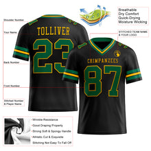 Load image into Gallery viewer, Custom Black Kelly Green-Gold Authentic Football Jersey