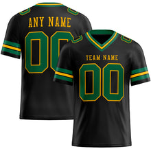 Load image into Gallery viewer, Custom Black Kelly Green-Gold Authentic Football Jersey