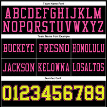 Load image into Gallery viewer, Custom Black Neon Yellow-Pink Authentic Football Jersey