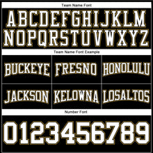 Load image into Gallery viewer, Custom Stitched Black White-Old Gold Football Pullover Sweatshirt Hoodie