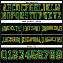 Load image into Gallery viewer, Custom Stitched Black Kelly Green-Gold Football Pullover Sweatshirt Hoodie