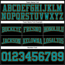 Load image into Gallery viewer, Custom Stitched Black Teal-Old Gold Football Pullover Sweatshirt Hoodie