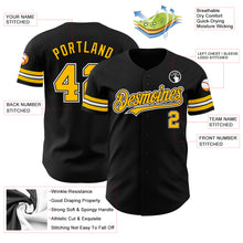 Load image into Gallery viewer, Custom Black Gold-White Authentic Baseball Jersey