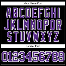 Load image into Gallery viewer, Custom Black Purple=White Authentic Baseball Jersey