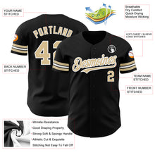 Load image into Gallery viewer, Custom Black Vegas Gold-White Authentic Baseball Jersey