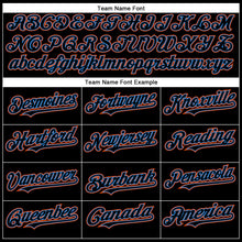 Load image into Gallery viewer, Custom Black Electric Blue-Orange Authentic Baseball Jersey