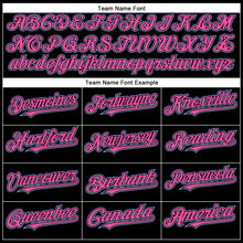 Load image into Gallery viewer, Custom Black Light Blue-Pink Authentic Baseball Jersey