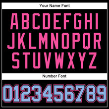Load image into Gallery viewer, Custom Black Light Blue-Pink Authentic Baseball Jersey