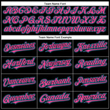 Load image into Gallery viewer, Custom Black Sky Blue-Pink Authentic Baseball Jersey
