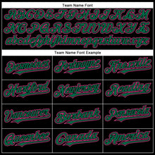 Load image into Gallery viewer, Custom Black Kelly Green-Pink Authentic Baseball Jersey