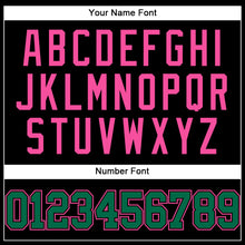 Load image into Gallery viewer, Custom Black Kelly Green-Pink Authentic Baseball Jersey