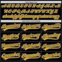 Load image into Gallery viewer, Custom Black Gold-White Authentic Throwback Baseball Jersey