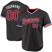 Load image into Gallery viewer, Custom Black Red-Royal Authentic Throwback Baseball Jersey