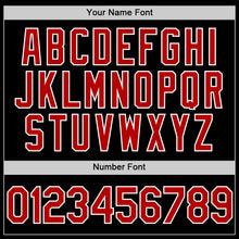 Load image into Gallery viewer, Custom Black Red-White Authentic Throwback Baseball Jersey