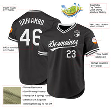 Load image into Gallery viewer, Custom Black White Authentic Throwback Baseball Jersey