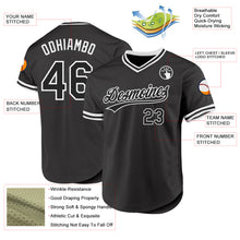 Load image into Gallery viewer, Custom Black White Authentic Throwback Baseball Jersey