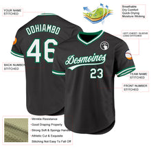 Load image into Gallery viewer, Custom Black White-Kelly Green Authentic Throwback Baseball Jersey