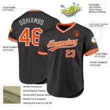 Load image into Gallery viewer, Custom Black Orange-Gray Authentic Throwback Baseball Jersey
