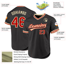 Load image into Gallery viewer, Custom Black Red-Cream Authentic Throwback Baseball Jersey