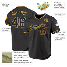 Load image into Gallery viewer, Custom Black Old Gold Authentic Throwback Baseball Jersey