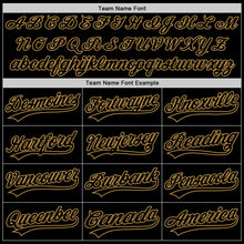 Load image into Gallery viewer, Custom Black Old Gold Authentic Throwback Baseball Jersey