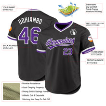 Load image into Gallery viewer, Custom Black Purple-White Authentic Throwback Baseball Jersey