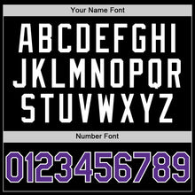 Load image into Gallery viewer, Custom Black Purple-White Authentic Throwback Baseball Jersey