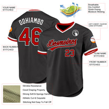 Load image into Gallery viewer, Custom Black Red-White Authentic Throwback Baseball Jersey