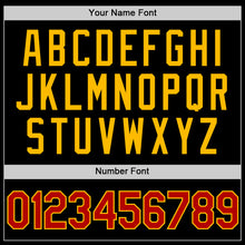 Load image into Gallery viewer, Custom Black Red-Gold Authentic Throwback Baseball Jersey