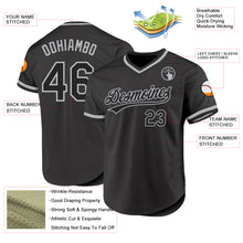 Load image into Gallery viewer, Custom Black Gray Authentic Throwback Baseball Jersey