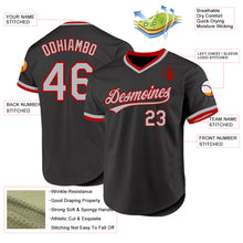 Load image into Gallery viewer, Custom Black Gray-Red Authentic Throwback Baseball Jersey