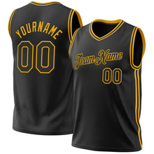 Load image into Gallery viewer, Custom Black Red Authentic Throwback Basketball Jersey