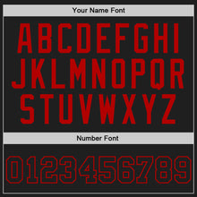 Load image into Gallery viewer, Custom Black Red Authentic Throwback Basketball Jersey