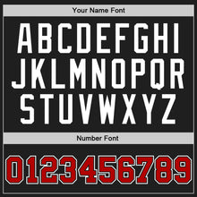 Load image into Gallery viewer, Custom Black Red-White Authentic Throwback Basketball Jersey