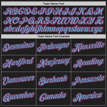 Load image into Gallery viewer, Custom Black Pink-Light Blue Authentic Throwback Basketball Jersey