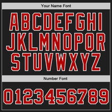 Load image into Gallery viewer, Custom Black Red-White Authentic Throwback Basketball Jersey