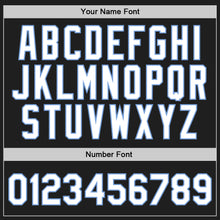 Load image into Gallery viewer, Custom Black White-Light Blue Authentic Throwback Basketball Jersey