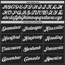 Load image into Gallery viewer, Custom Black White Authentic Throwback Basketball Jersey