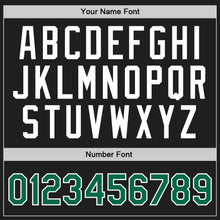 Load image into Gallery viewer, Custom Black Kelly Green-White Authentic Throwback Basketball Jersey