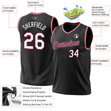 Load image into Gallery viewer, Custom Black White-Maroon Authentic Throwback Basketball Jersey
