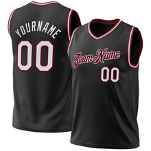 Load image into Gallery viewer, Custom Black White-Maroon Authentic Throwback Basketball Jersey