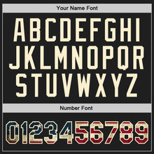 Load image into Gallery viewer, Custom Black Vintage USA Flag Cream-Red Authentic Throwback Basketball Jersey