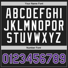 Load image into Gallery viewer, Custom Black Purple-White Authentic Throwback Basketball Jersey