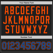 Load image into Gallery viewer, Custom Black Blue-Orange Authentic Throwback Basketball Jersey