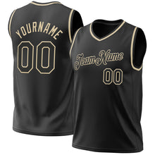 Load image into Gallery viewer, Custom Black Cream Authentic Throwback Basketball Jersey