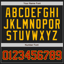Load image into Gallery viewer, Custom Black Red-Gold Authentic Baseball Jersey